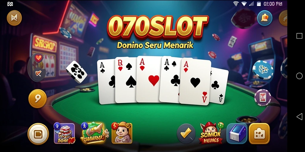 Tampilan gameplay yang seru di 070SLOT dengan kartu Domino.