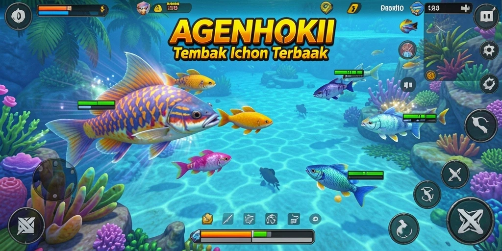 Screenshot utama AGENHOKI menampilkan keseruan permainan Tembak Ikan.