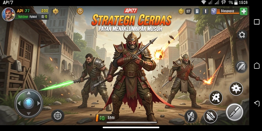 Screenshot dari gameplay menegangkan dalam game strategi API77.