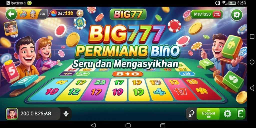 Tampilan gameplay seru dari BIG77 dengan elemen bingo yang menarik.