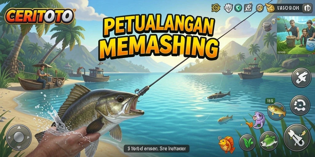 Tampilan gameplay menarik dari CERITOTO saat menangkap ikan.
