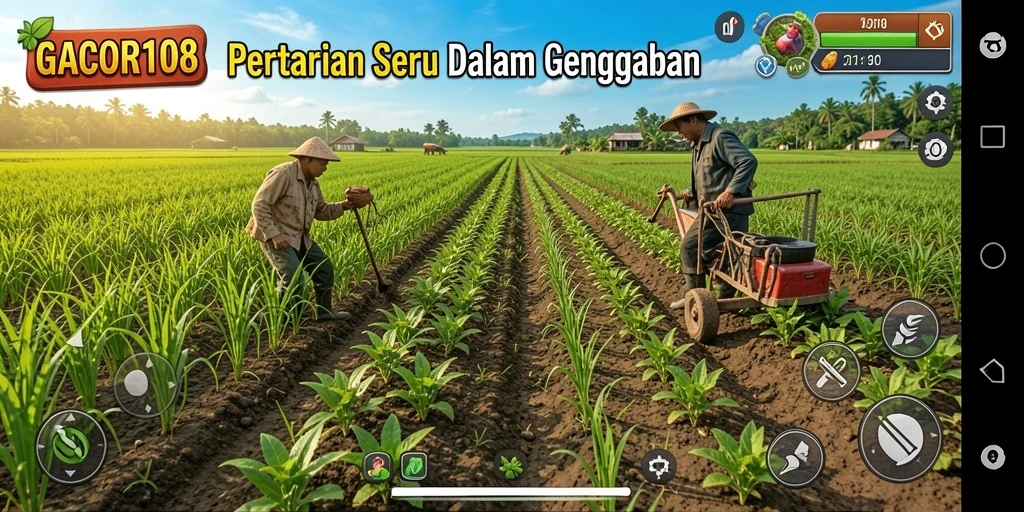 Tangkapan layar GACOR108 menampilkan kebun yang subur dan berwarna-warni.