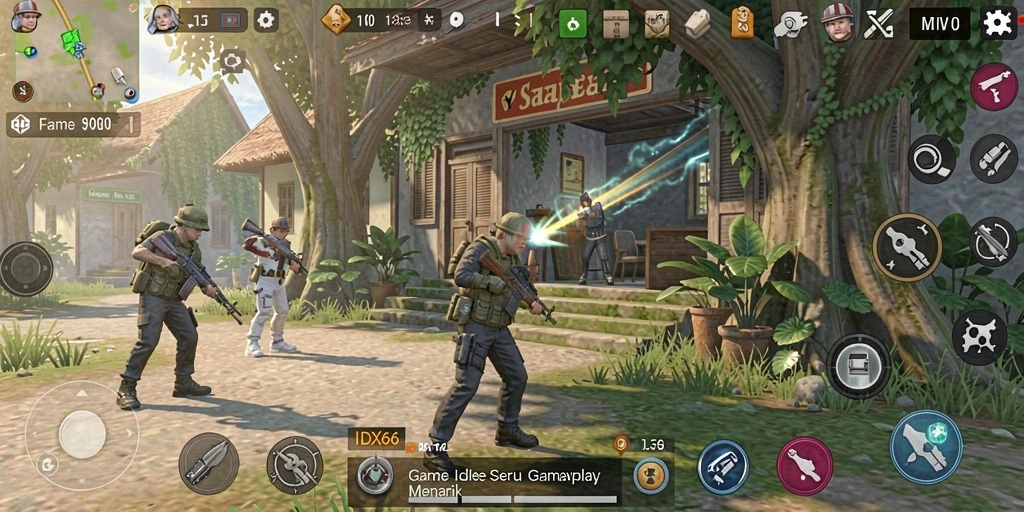 Tampilan gameplay menarik dengan elemen Idle yang memukau.