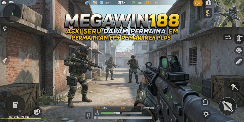 Screenshot gameplay MEGAWIN188 yang menunjukkan aksi seru dalam pertempuran FPS.