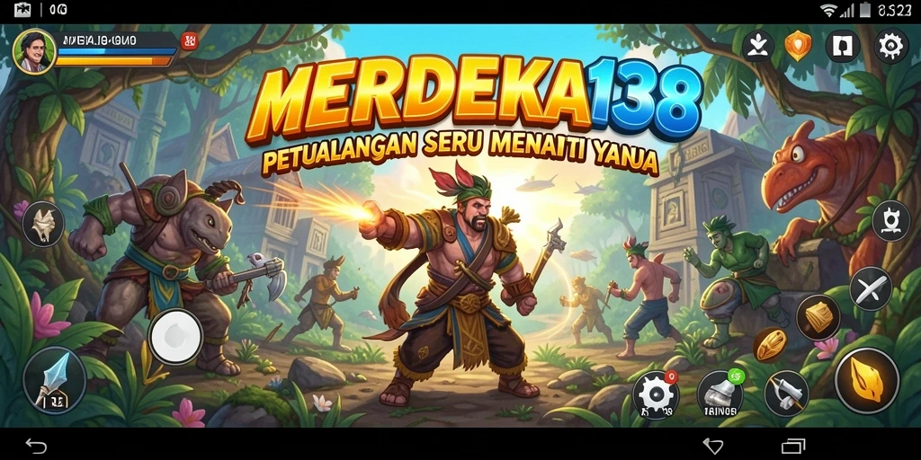 Cuplikan gameplay MERDEKA138 yang menampilkan petualangan epik.