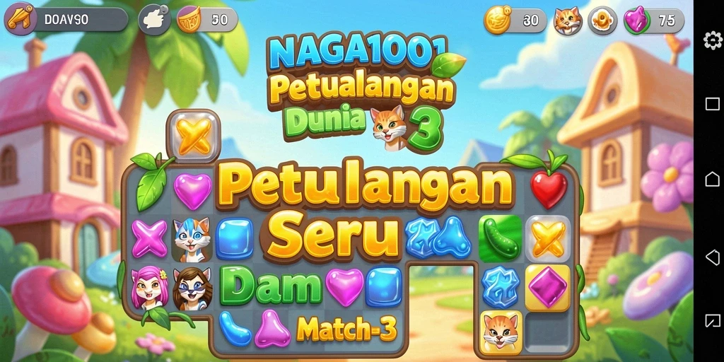 Tampilan gameplay NAGA1001 dengan kombinasi permata yang seru.