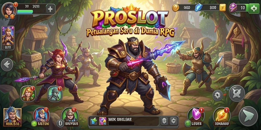 Screenshot utama PROSLOT menampilkan aksi seru gameplay RPG yang mendebarkan.