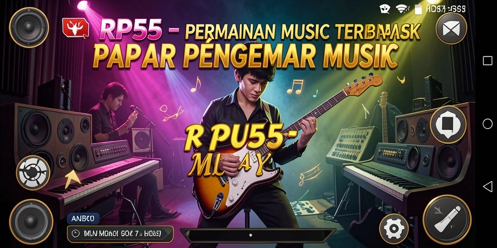 Tampilan gameplay RP55 menampilkan interaksi musik yang seru dan mendebarkan.
