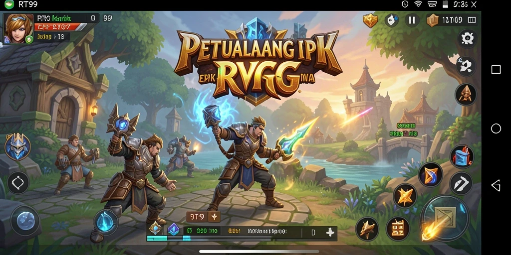 Tampilan gameplay RT99 yang menarik dan menantang dalam dunia RPG.