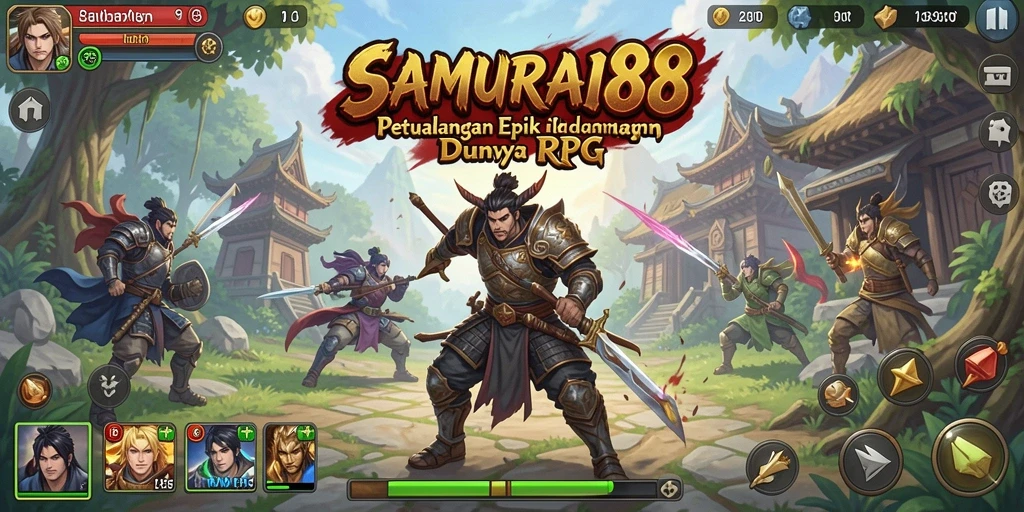 Tampilan gameplay RPG yang mendebarkan dalam SAMURAI88.