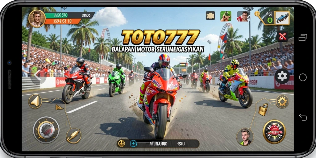 Gameplay TOTO777 yang mendebarkan dengan balapan motor cepat.